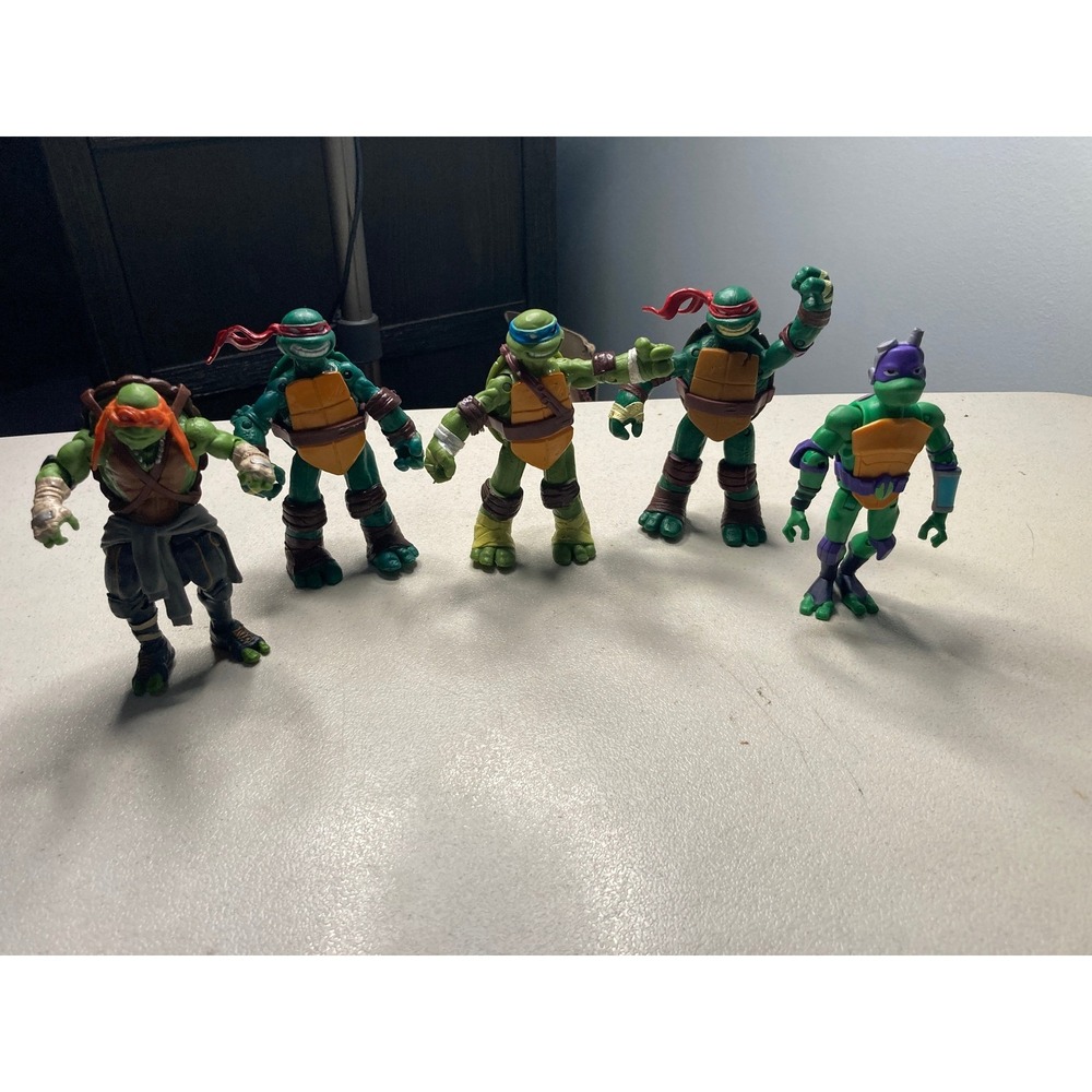 TMNT Action Figure Lot 5pc Movie Michelangelo Raphael Leonardo Donatello Rise